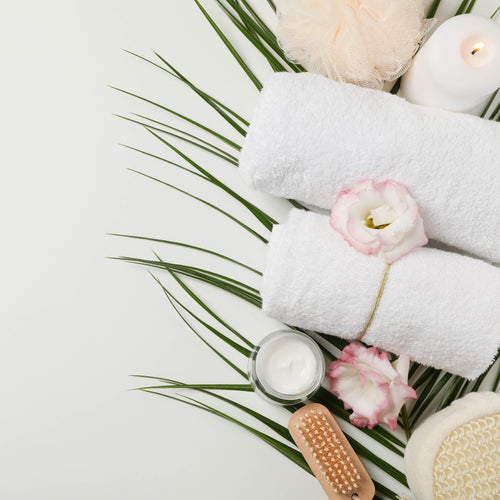 Coffret Spa Maison Complet FLORA — accessoires spa bien-être sur fond blanc