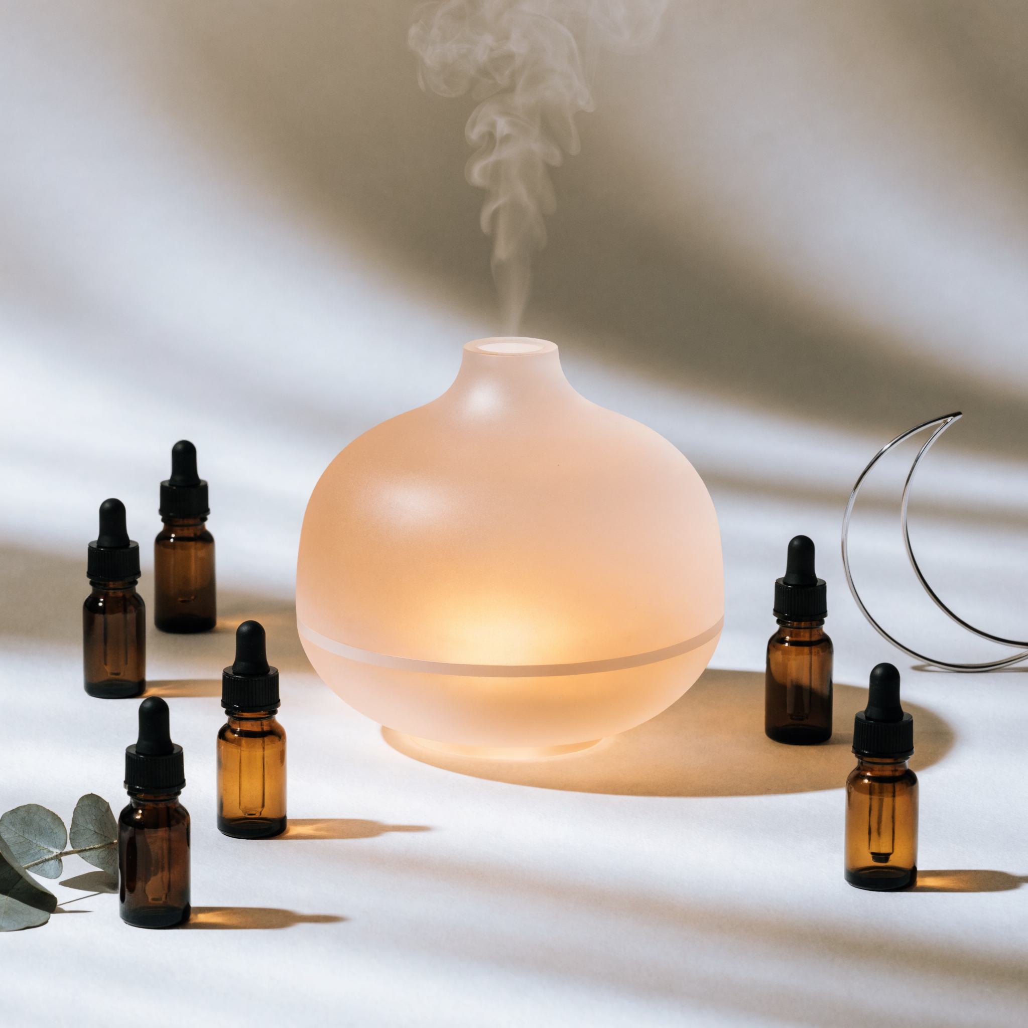 Kit Aromathérapie — diffuseur veilleuse 3-en-1 et 6 huiles essentielles bio